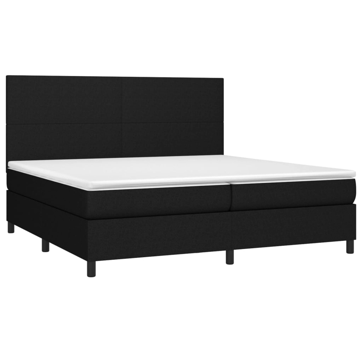vidaXL Boxspringbett mit Matratze & LED Schwarz 200x200 cm Stoff 3134743 günstig online kaufen