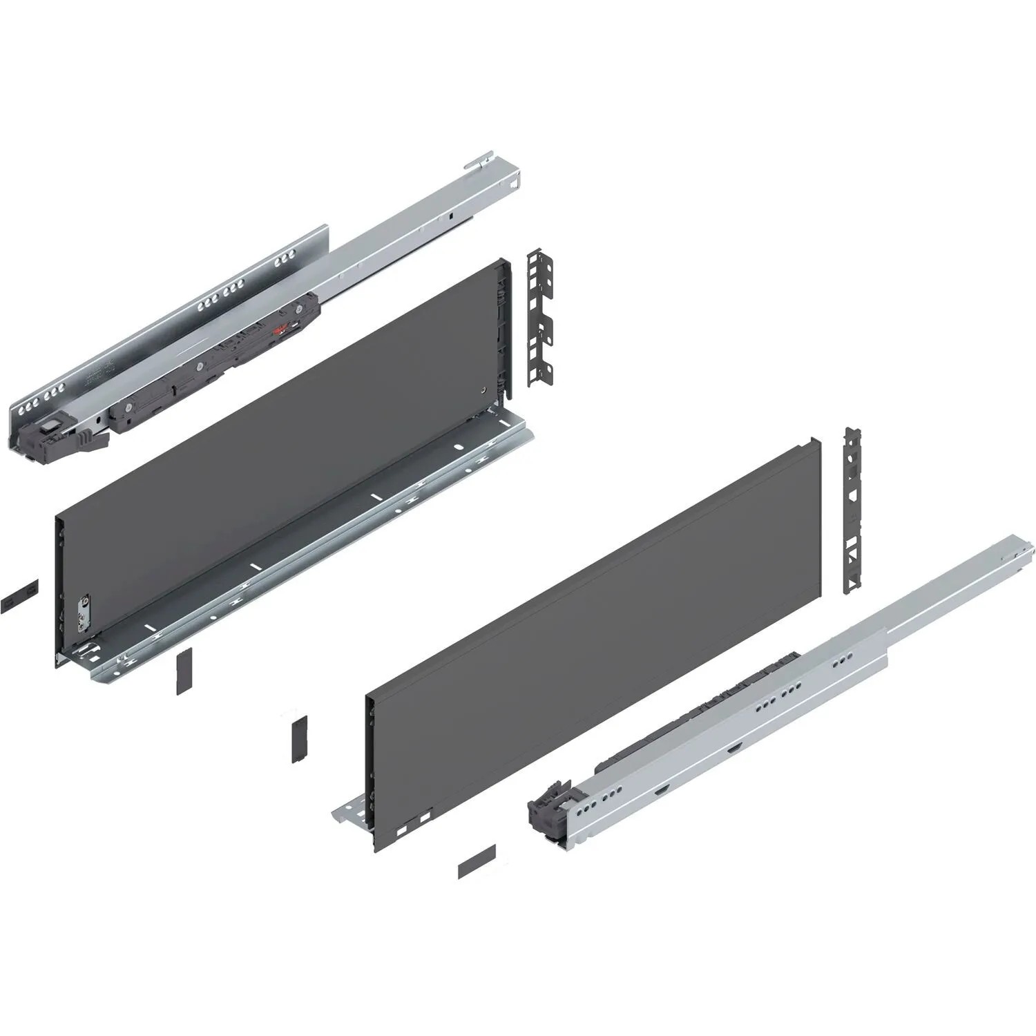 Blum Legrabox Pure Set Höhe C Tip-On Vollauszug 600 mm 40 kg Oriongrau 1 Paar
