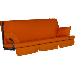 Angerer Hollywoodschaukel Auflage Element Detroit Orange, Sitzkissen mit Seitenkissen und Unterlage.