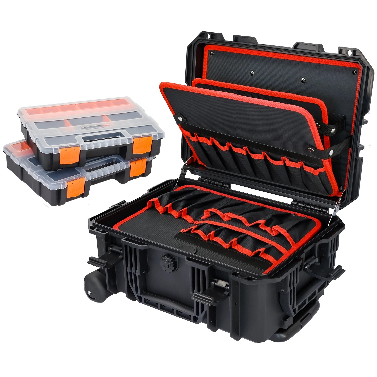 HMF 15604-02 Outdoor Werkzeugtrolley Werkzeugkoffer Leer Rollen 46 x 36 x 2 günstig online kaufen