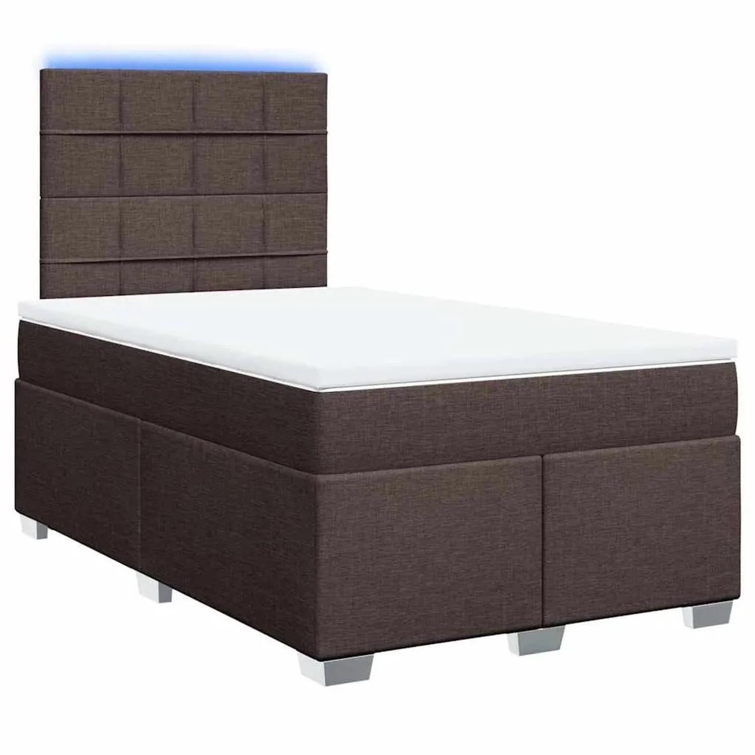 vidaXL Boxspringbett mit Matratze Dunkelbraun 120x200 cm Stoff 3292758