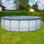 Summer Waves Rundpool Elite, anthrazit, Ø 549 cm, mit Abdeckung im Garten.