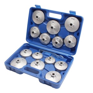CCLIFE 15tlg Ölfilterkappen Satz aus Alu Druckguss für 65-101mm Filter KFZ Wechselwerkzeug