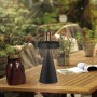 Schwarze LED Akku Tischleuchte Alwa (H 28,9 cm) als Deko-Leuchte für den Außenbereich.