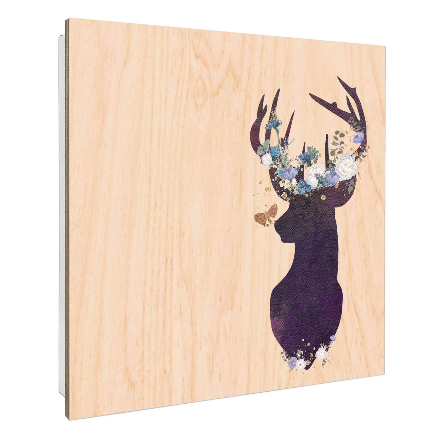 Banjado Schlüsselkasten mit Holzfront 30x30cm Weiß Scharnier Links 50 Haken günstig online kaufen