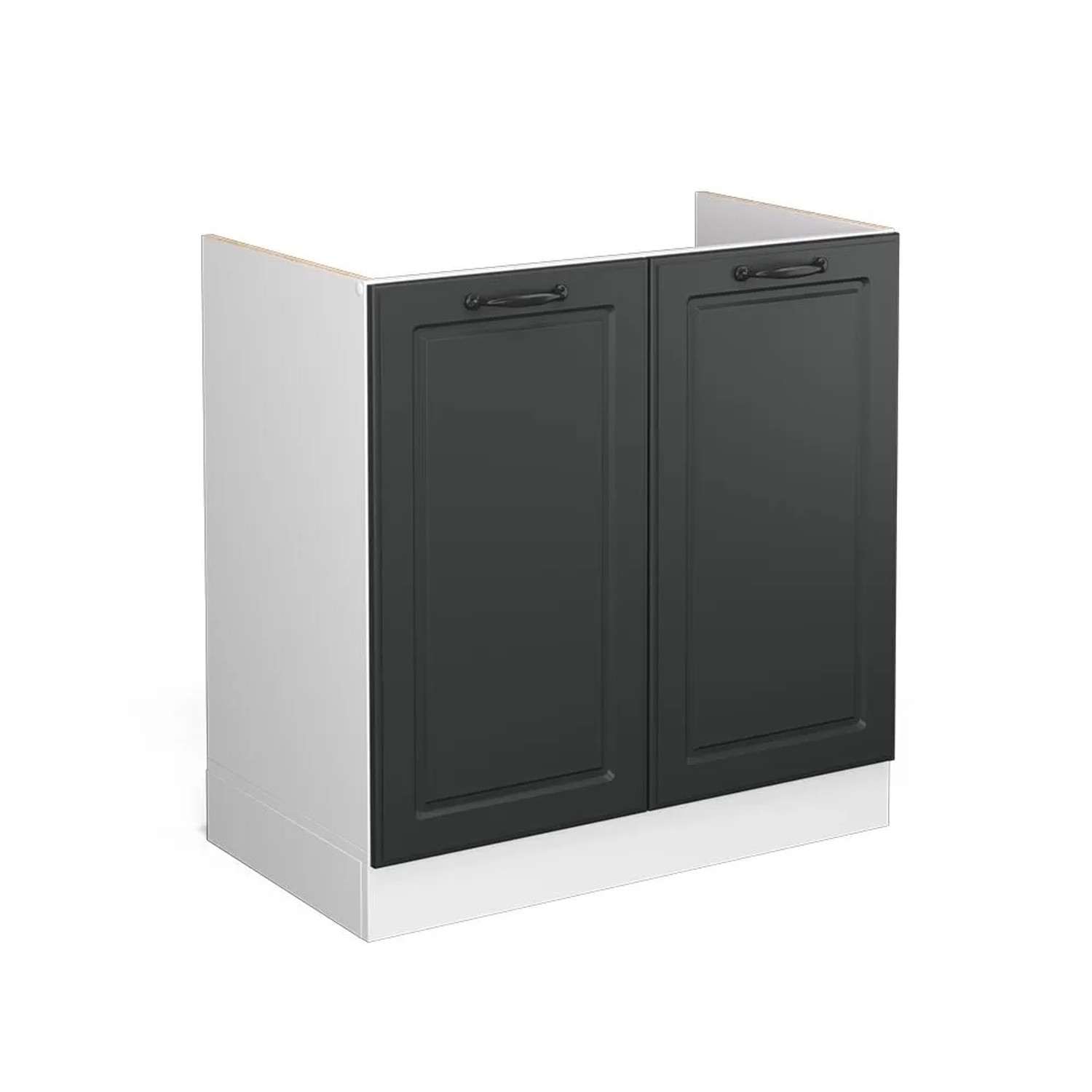 Vicco Spülenunterschrank R-Line Anthrazit Landhaus Weiß 80 cm ohne Arbeitsplatte