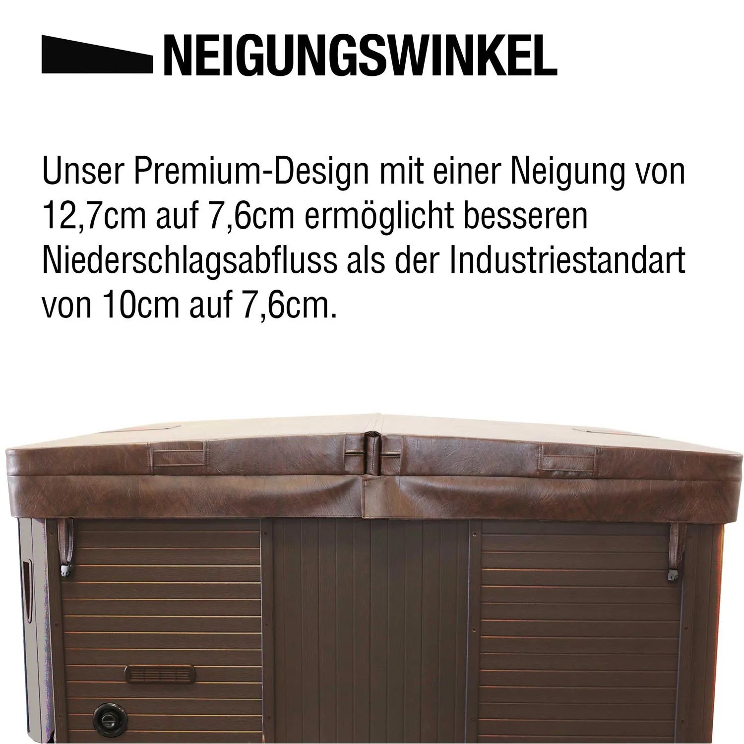 Graue Canadian Spa Isolierabdeckung auf Whirlpool, 198x198cm, schützt vor Witterung.