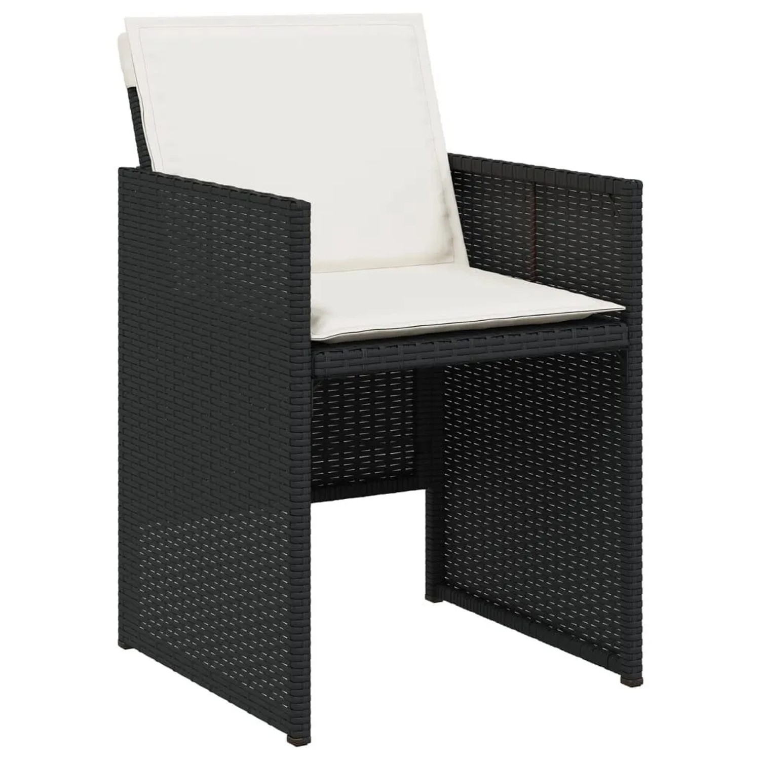 vidaXL Gartenstühle mit Kissen 4 Stk Schwarz Poly Rattan 364932 günstig online kaufen