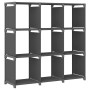 Graues VidaXL Würfelregal mit 9 Fächern aus Stoff, 103x30x107,5 cm.
