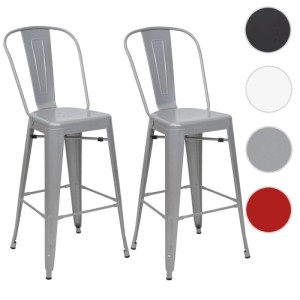 MCW Barhocker A73 Metall 2er-Set Grau