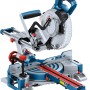 Bosch Professional GCM 18 V-216 D Akku-Kapp- und Gehrungssäge in Blau und Silber.