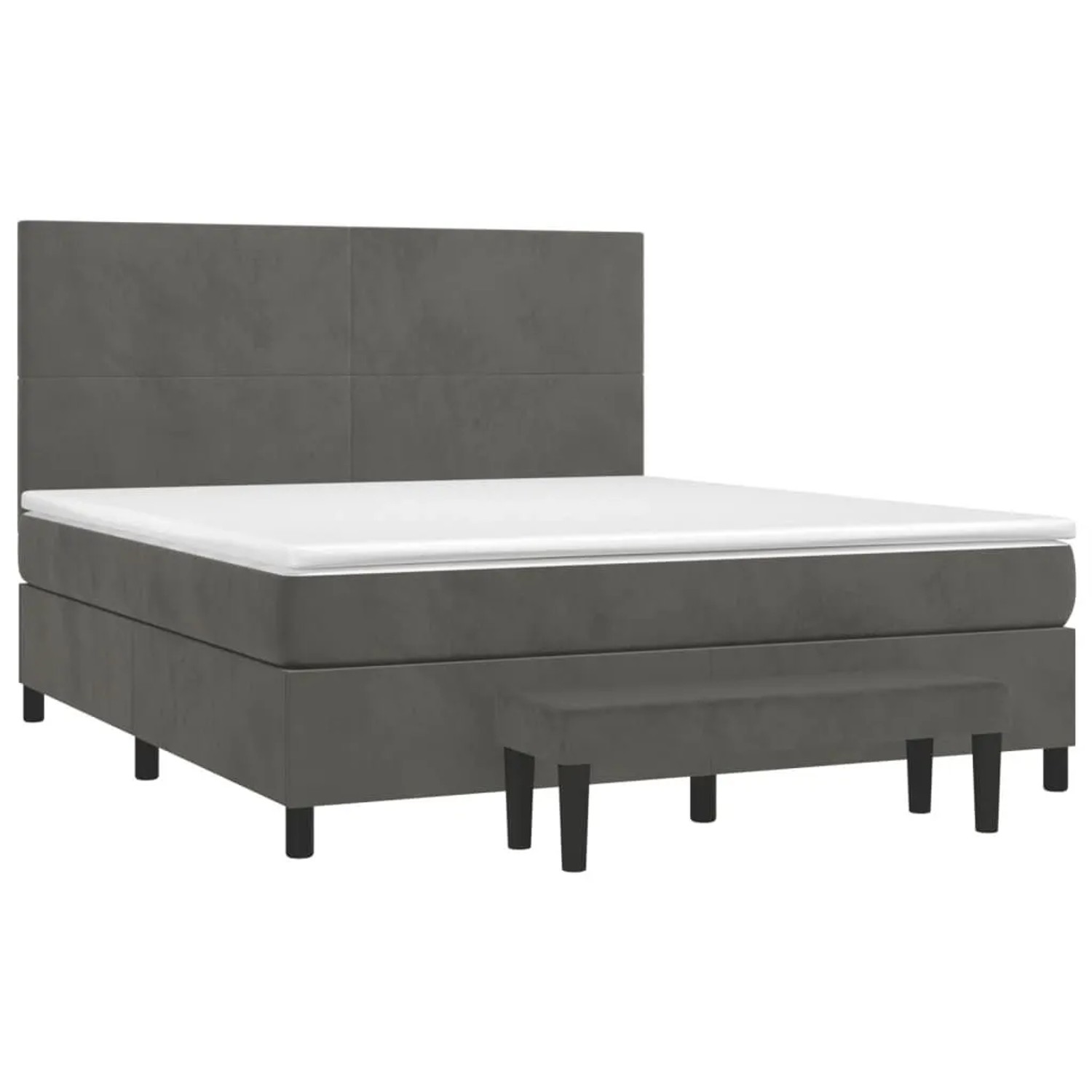 vidaXL Boxspringbett mit Matratze Dunkelgrau 160x200 cm Samt 3137732 günstig online kaufen