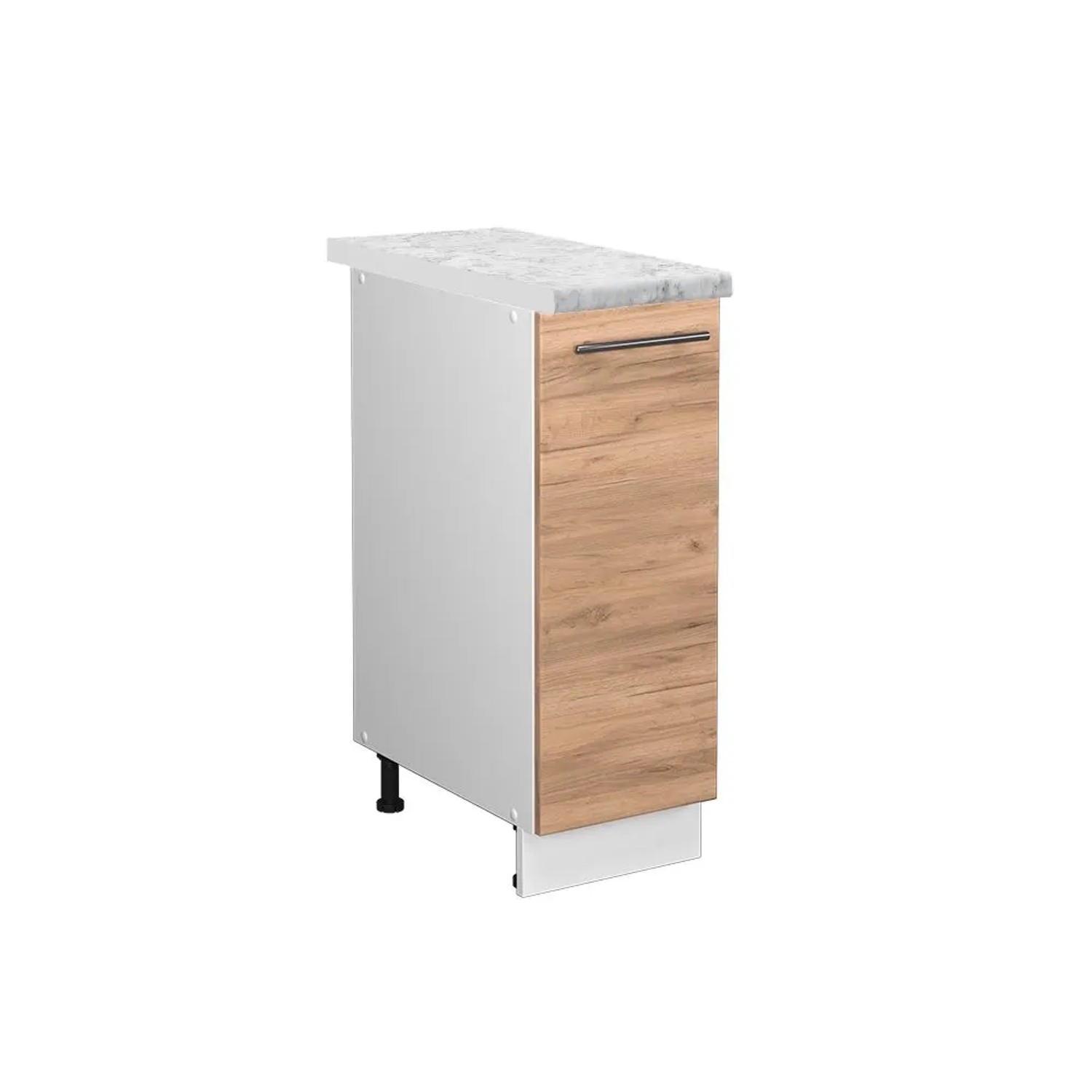 Vicco Apothekerschrank Fame-Line Goldkraft Eiche Weiß 30 cm AP Marmor