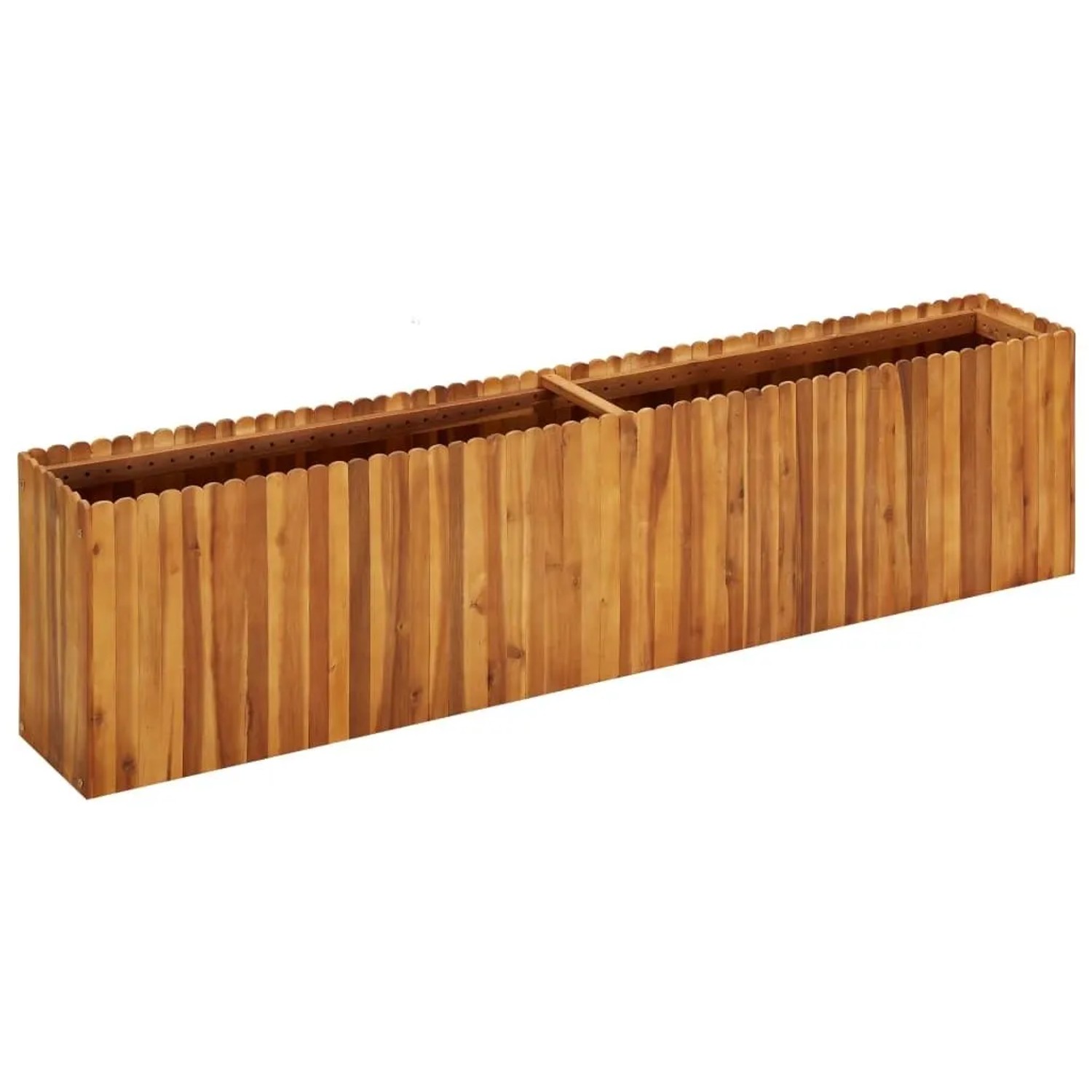 DELUKE Hochbeet Aus Holz JONA 200x30x50cm Akazienholz Hochbeet Für Garten Hochbeet Holz Gartenbeet Hoch Kräuterbeet Xxl Blumenbeet
