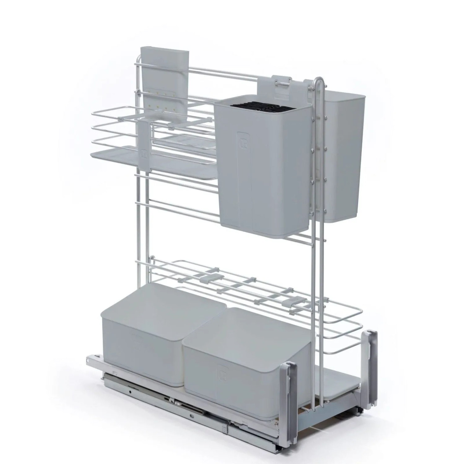 Kesseböhmer CookingAGENT Koch Utensilien Auszug Silbergrau für 300 mm Korpusbreite 260 x 489 x 625 mm