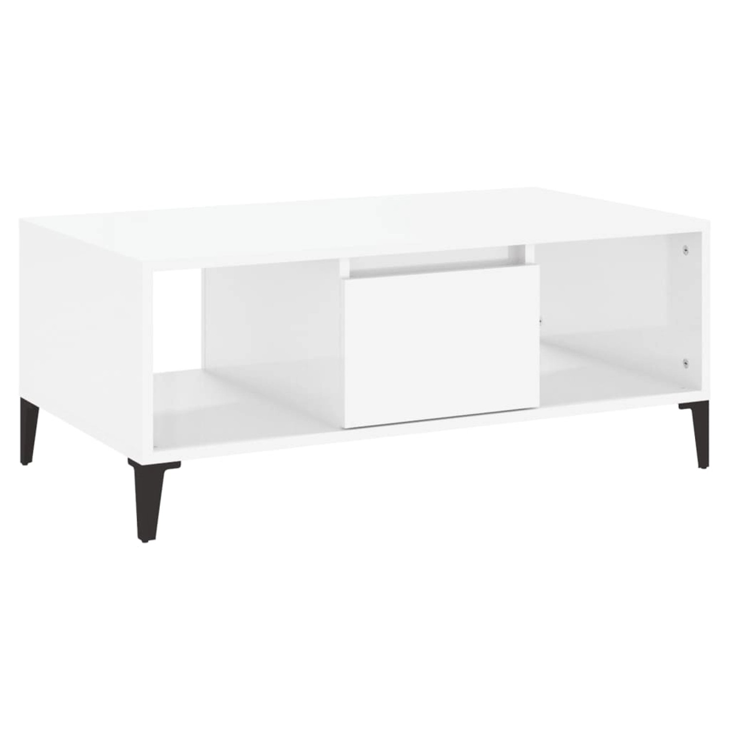 vidaXL Couchtisch Hochglanz-Weiß 90x50x36,5 cm Holzwerkstoff 821070 günstig online kaufen