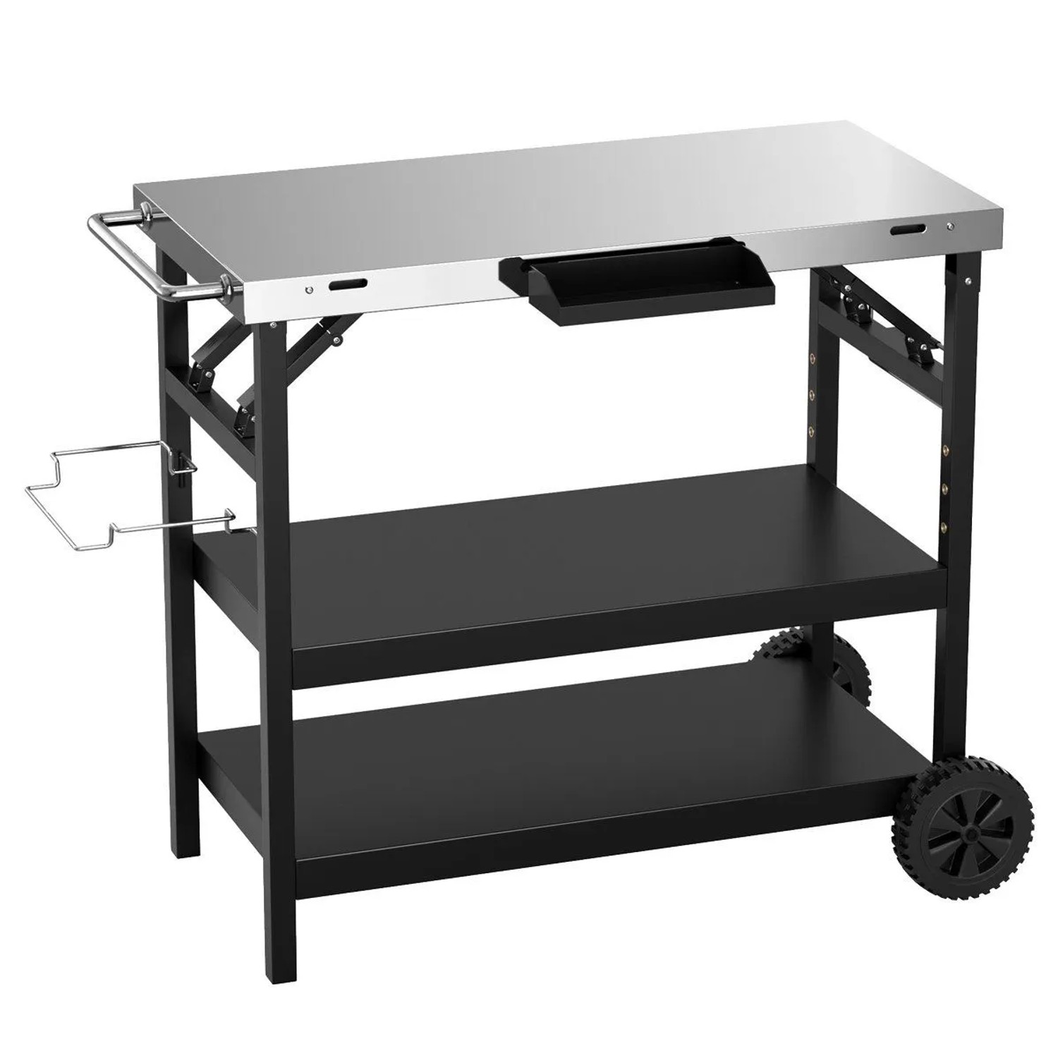 Costway Grillwagen Outdoor Grilltisch mit Verstellbarer Ablage