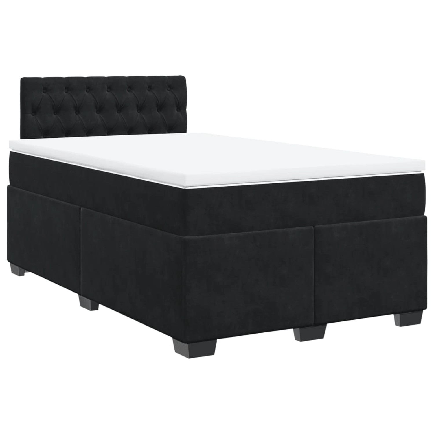 vidaXL Boxspringbett mit Matratze Schwarz 120x200 cm Samt2103050 günstig online kaufen