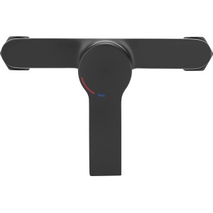 Schwarze, matte Duscharmatur Bisenzio Einhebel für Aufputzmontage.