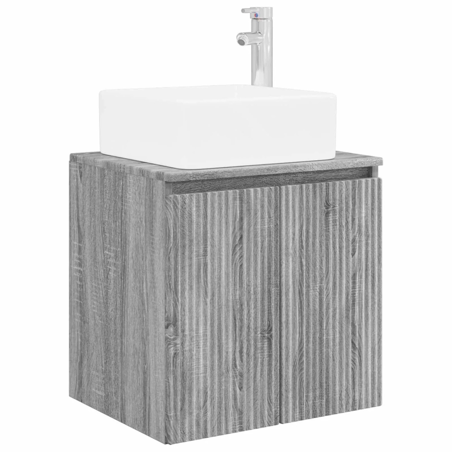 vidaXL Wandmontierte Waschtisch Grau Sonoma 53 x 35 x 63 cm 890428