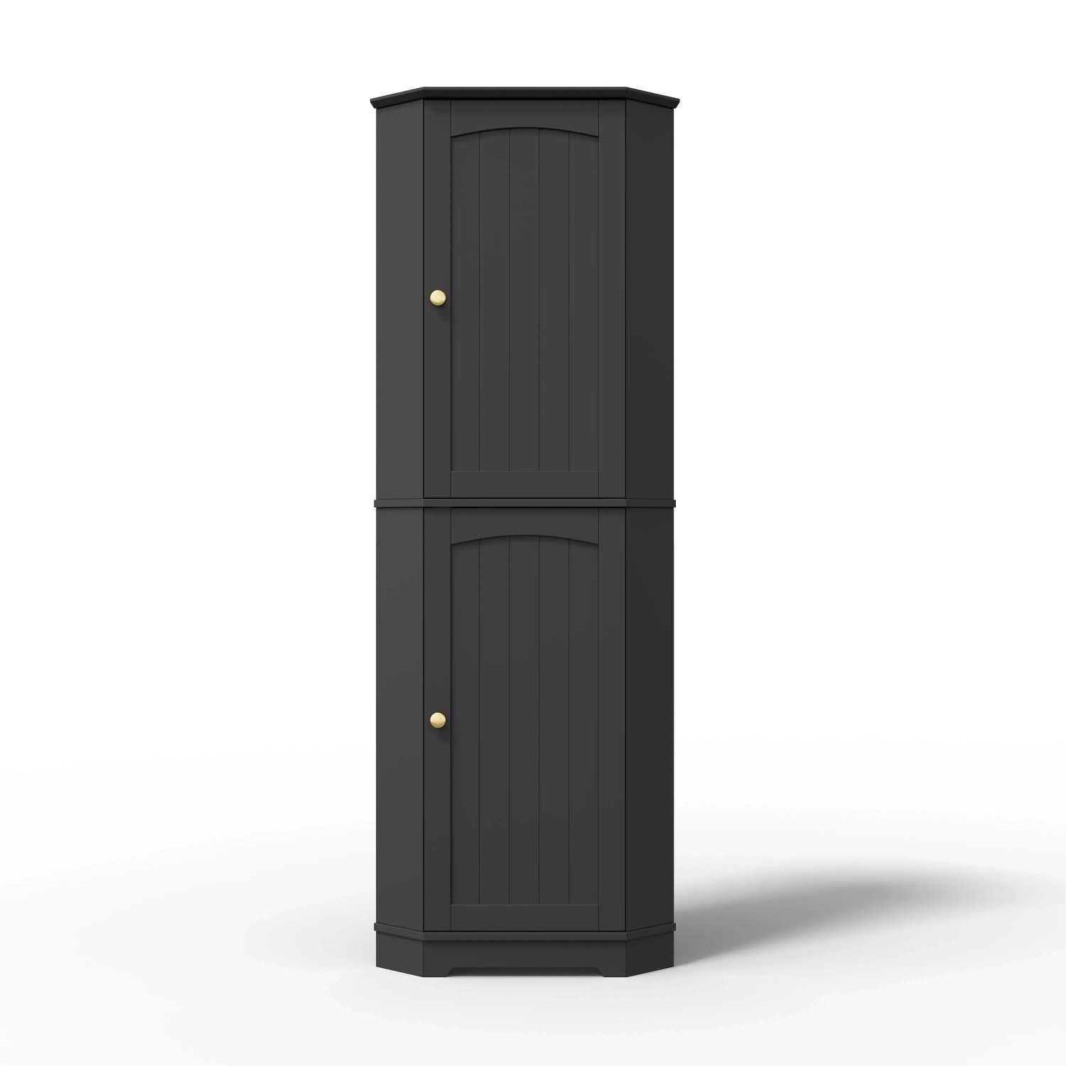 Merax Eckschrank 42x42x166 cm 2 Türen Verstellbare Einlegeböden