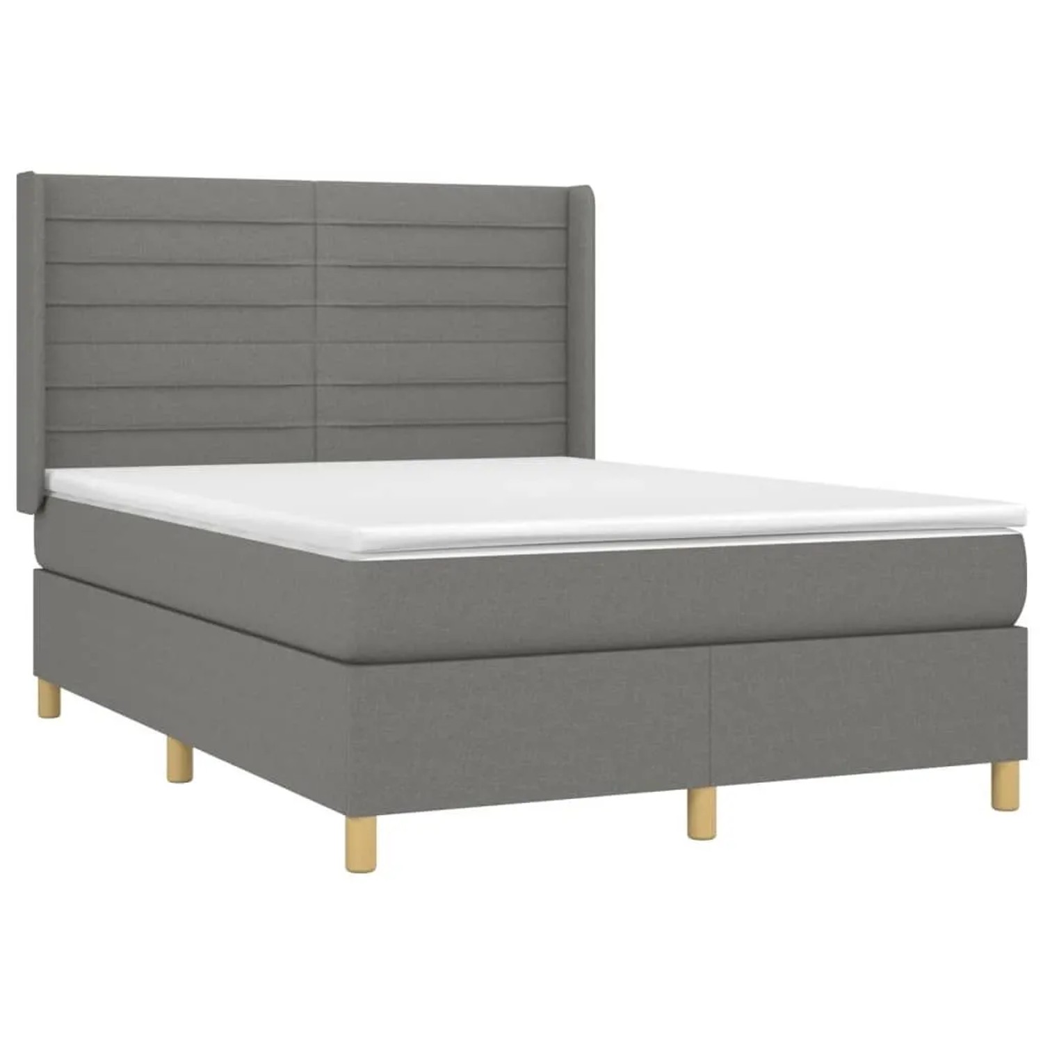 vidaXL Boxspringbett mit Matratze & LED Dunkelgrau 140x190 cm Stoff 3138950 günstig online kaufen