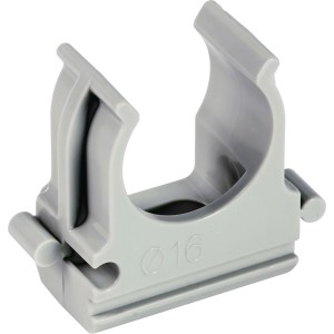 Graue Klemmschelle EN 25 zur Befestigung von Leerrohren, 25 Stück im Set.