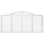 4er Set Gabionen mit Hochbogen, 200x30x80/100 cm, aus verzinktem Eisen.