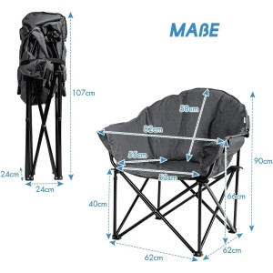 Costway Übergroßer Campingstuhl Faltbar Campingsofa Grau