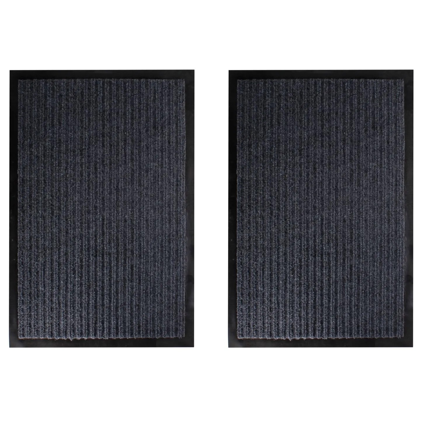 Mojawo 2 Stück Schmutzfangmatte Eingangsmatte 40x60cm Grau Türmatte Fußmatte Doppelpack