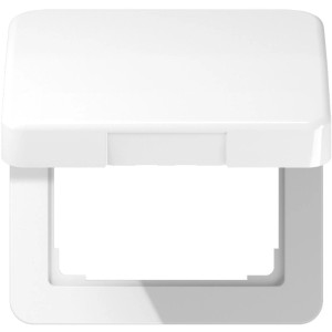 Jung Klappdeckel für Steckdose CD500, Alpinweiß, hochglänzend.