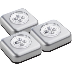 Müller-Licht LED-Unterbauleuchten Triplex, silbernes 3er-Set Möbelleuchten mit Tageslichtweiß.