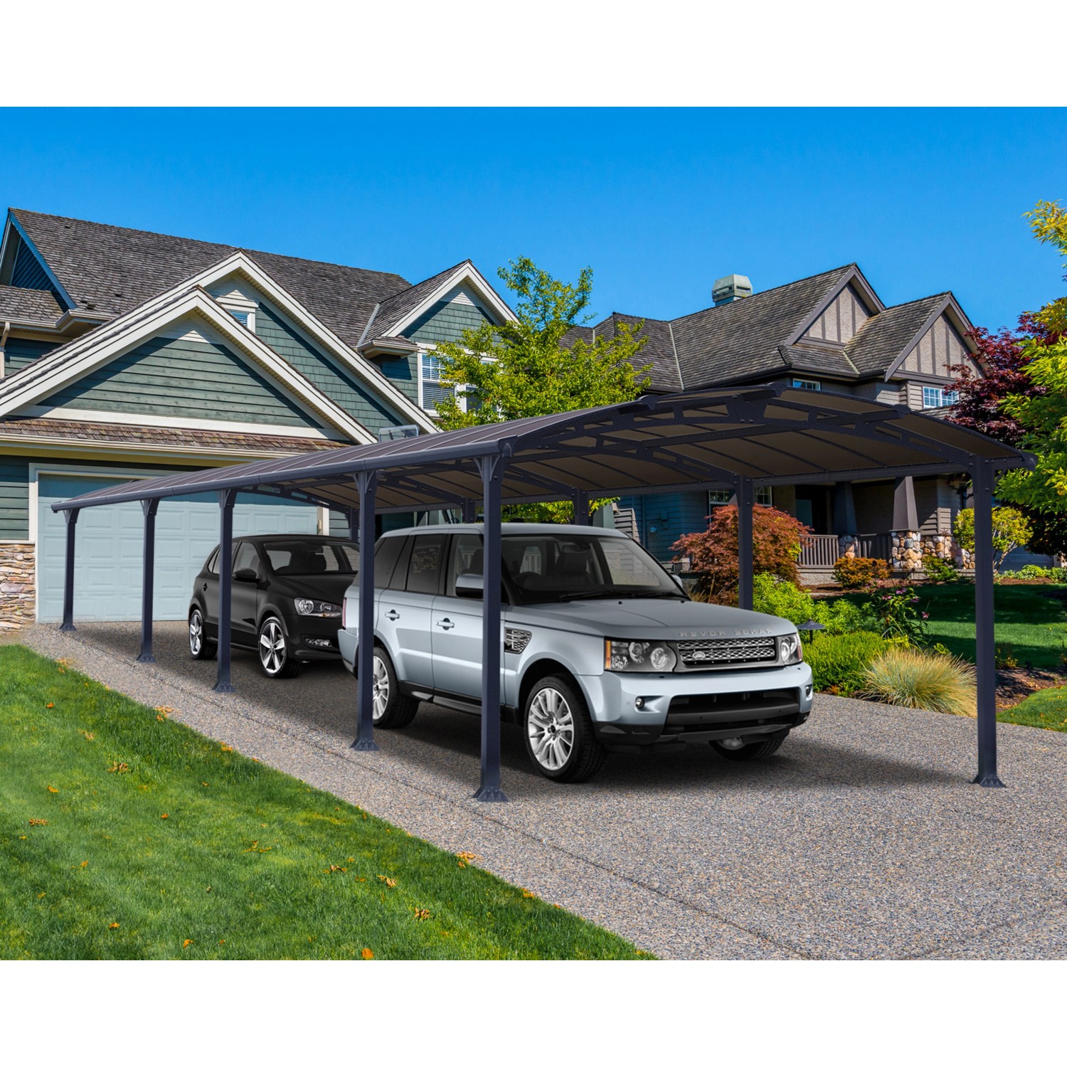 Palram - Canopia Carport Arcadia 10600 Anthrazit 360 cm x 1100 cm günstig online kaufen