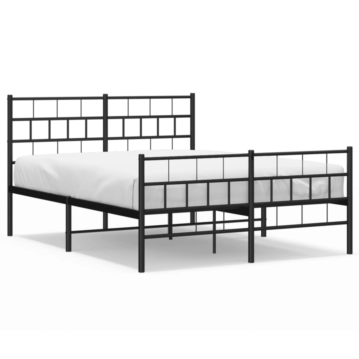 vidaXL Bettgestell mit Kopf- und Fußteil Metall Schwarz 150x200 cm Modell 1 günstig online kaufen