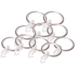 Gardinenringe mit Faltenlegehaken in Satinoptik, Ø 19 mm, für Gardinen und Vorhänge.