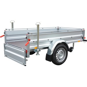 Stema Anhänger Variolux 850 mit Hochplane, Abstellstützen und Stützrad.