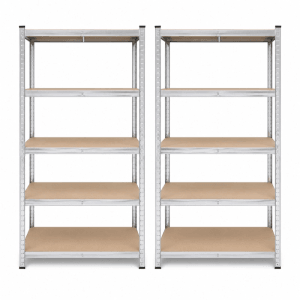 Albatros Schwerlastregal 875 Kg 180x90x40 Cm Mit 5 Verstellbaren Ablagen Silber Inkl. 4 Haken