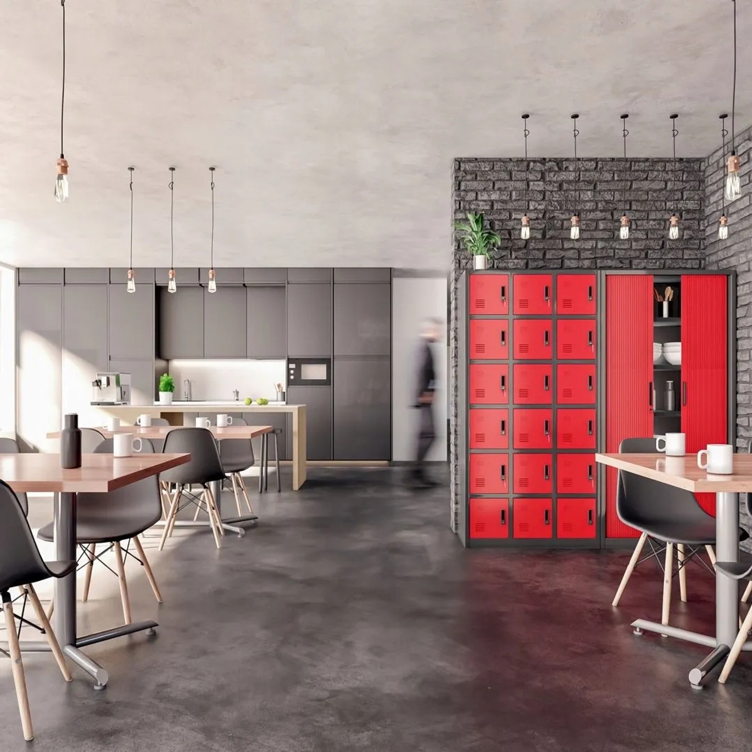 Jan Nowak Büro Aktenschrank Metallschrank JAN II 115 x 185 x 40 cm Anthrazit Rot_9