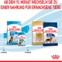 Royal Canin Maxi Puppy Trockenfutter für Welpen großer Rassen, verschiedene Altersstufen.