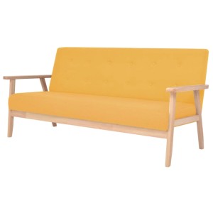 vidaXL Sofagarnitur 2-Tlg Stoff Gelb 274917