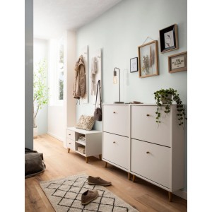 Schildmeyer Hakenpaneel Bjarne 109 cm x 24,5 cm x 2,6 cm Weiß-Matt