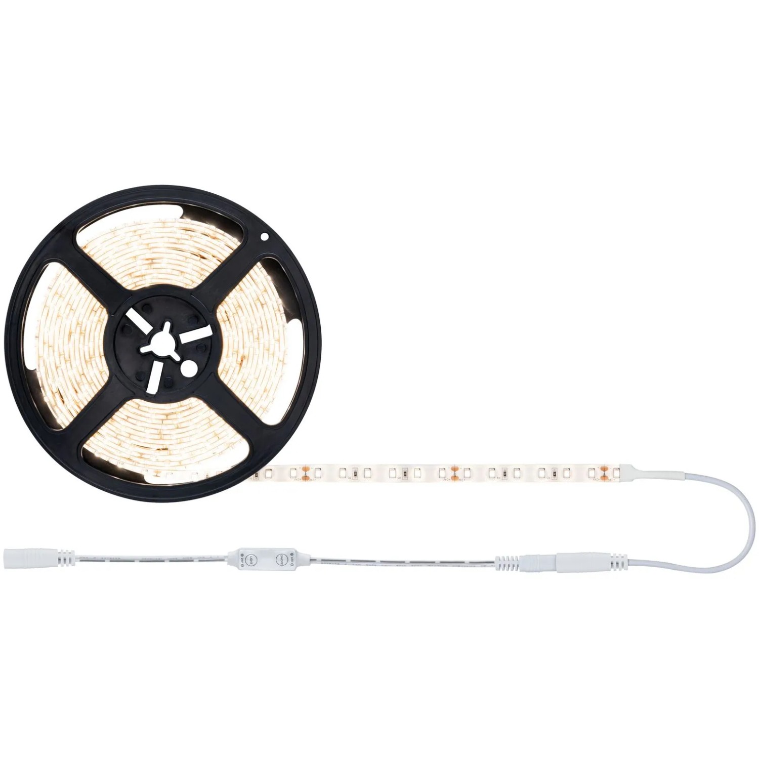 Paulmann LED-Power Strip Set, 5 m, warmweiß, auf Rolle mit Dimmer.