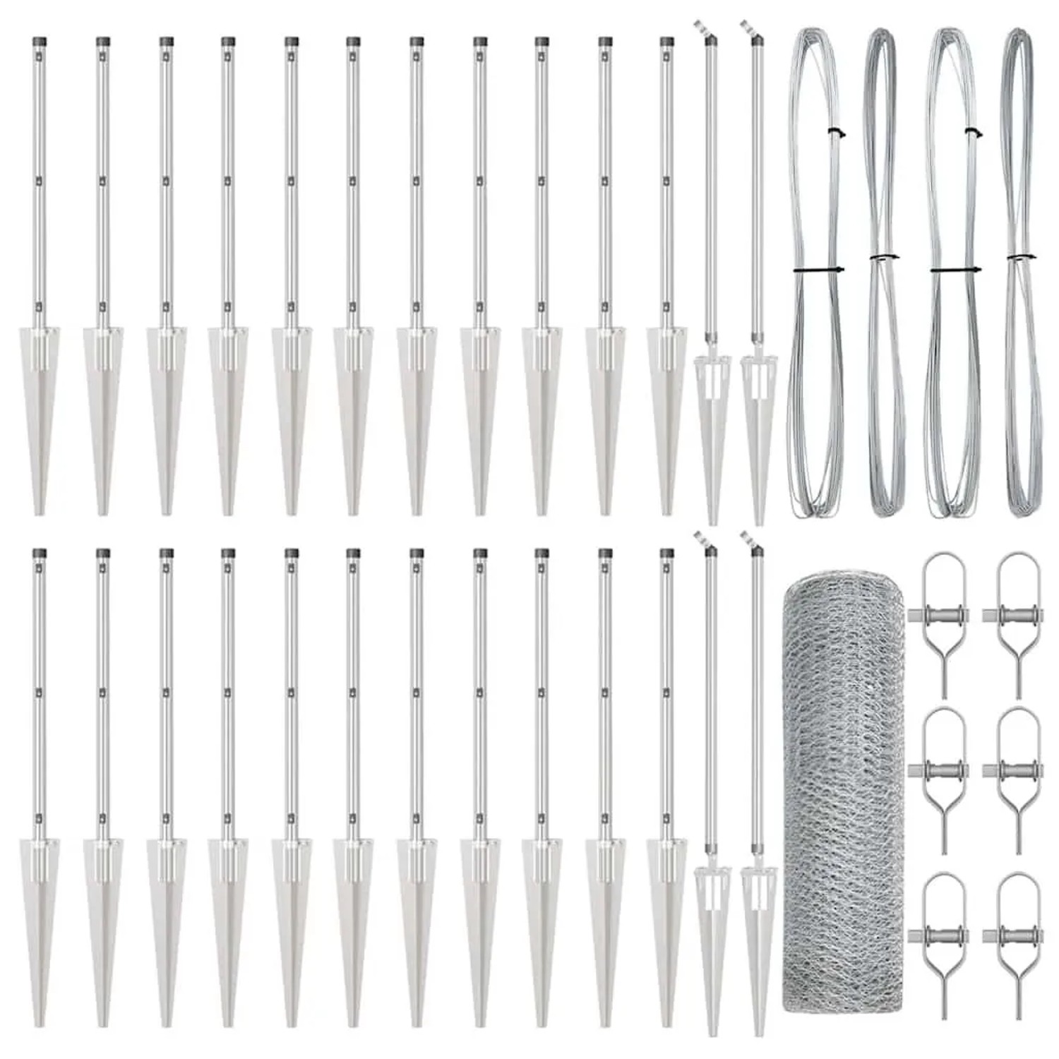 vidaXL Zaunpfosten Silber 50 x 0,6 m 13 mm Maschenweite Stahl 3353404 günstig online kaufen