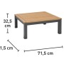 Quadratischer Gartentisch Bonlee aus Eukalyptusholz und Aluminium, 71,5x71,5 cm.