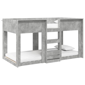 vidaXL Etagenbett für Kinder Beton Grau 90 x 200 cm Holzwerkstoff 3410414