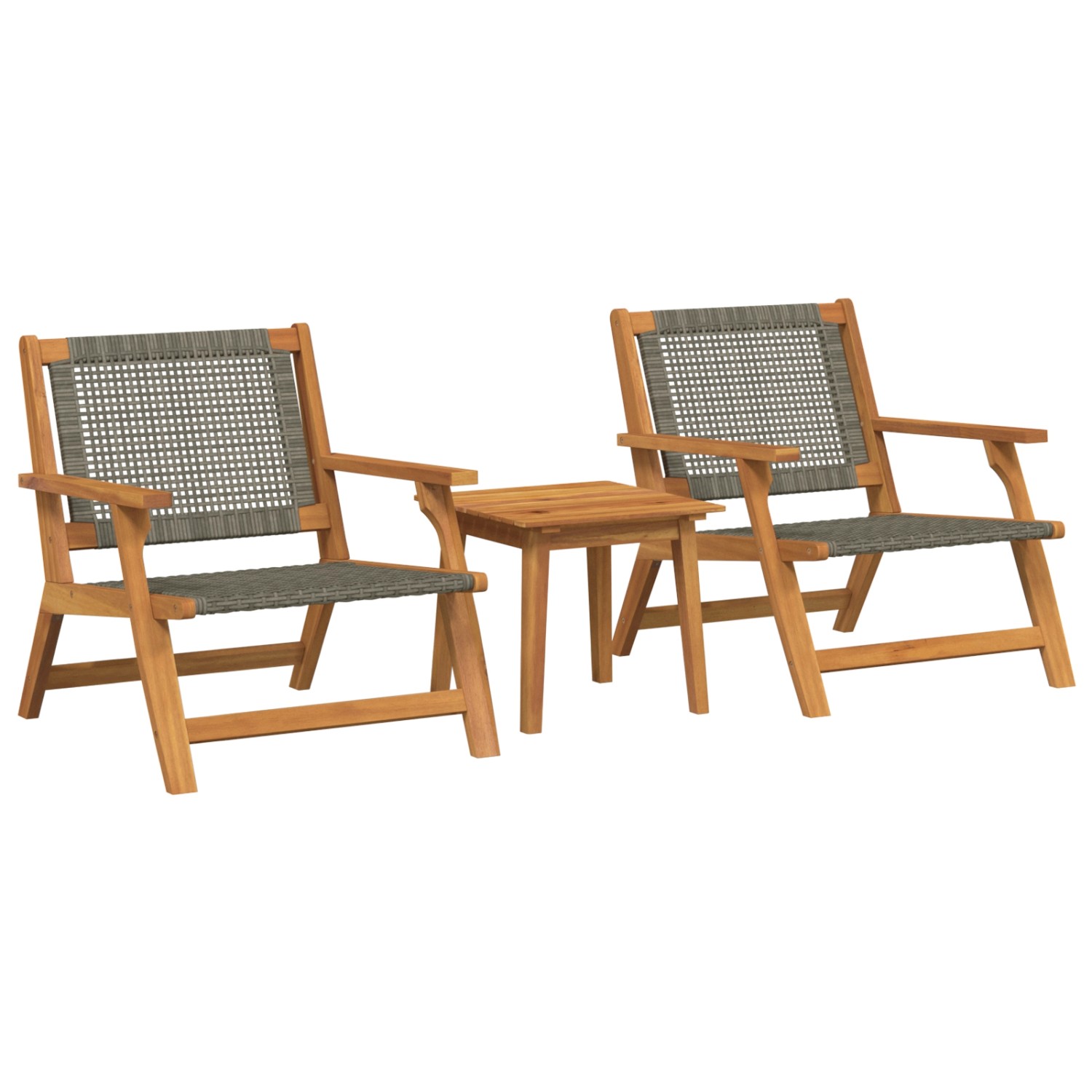 vidaXL Gartenstühle mit Tischset - 3 Teile aus Grauem Massivem Akazienholz günstig online kaufen