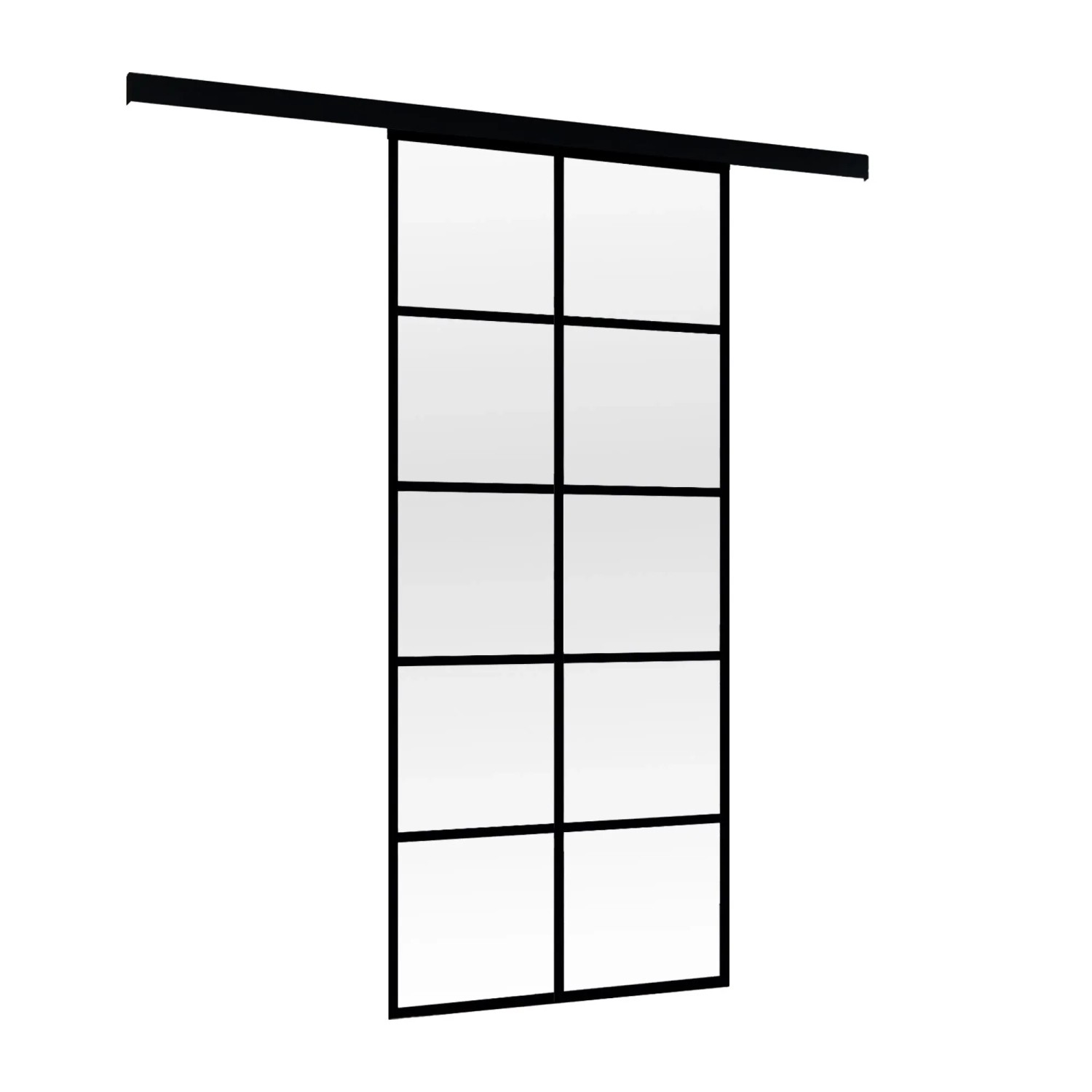 inova Glasschiebetür Satiniert 10 Felder 880 x 2035 mm Komplettset in Schwa günstig online kaufen