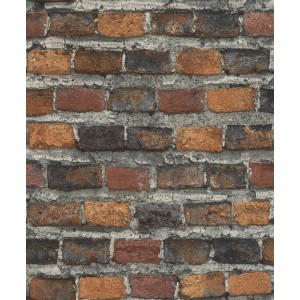 Rasch Vliestapete Factory IV 428063: Tapete in Steinoptik, Terra-Farben für den Factory-Look.