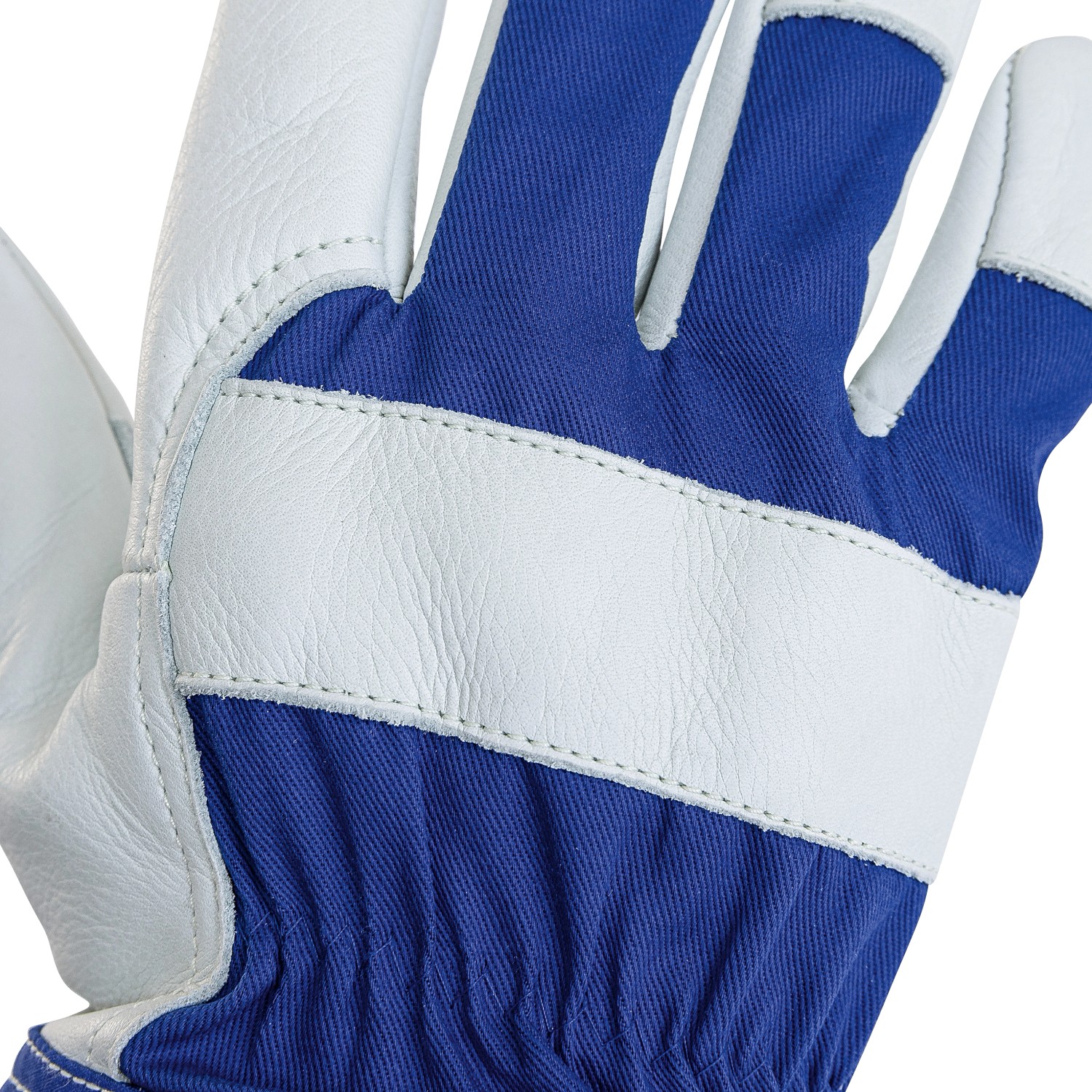 LUX Arbeitshandschuh Vollleder Gr. 10, blau/weiß, Detailansicht
