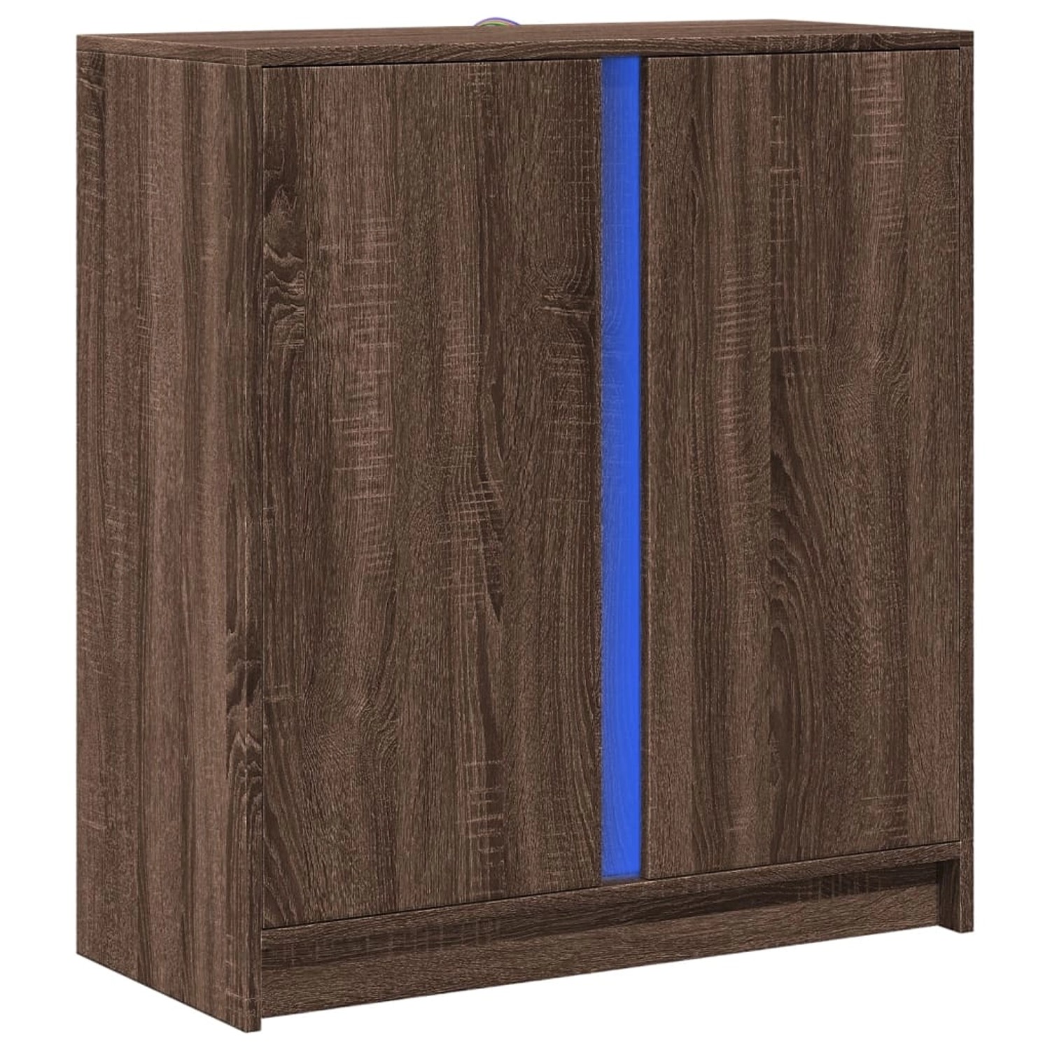 vidaXL LED-Sideboard Braun Eichen-Optik 77x34x85 cm Holzwerkstoff 852137 günstig online kaufen